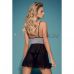 Сексуальная женская сорочка Greyla babydoll & thong украшена черными вышивками