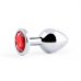 Металлическая втулка SILVER plug цвета серебро с красным кристаллом Металлическая втулка SILVER plug цвета серебро с красным кристаллом